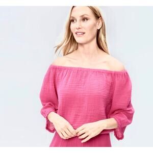 Michael Stars Isabel Convertible On/Off Shoulder Cotton Gauze Top NWOT